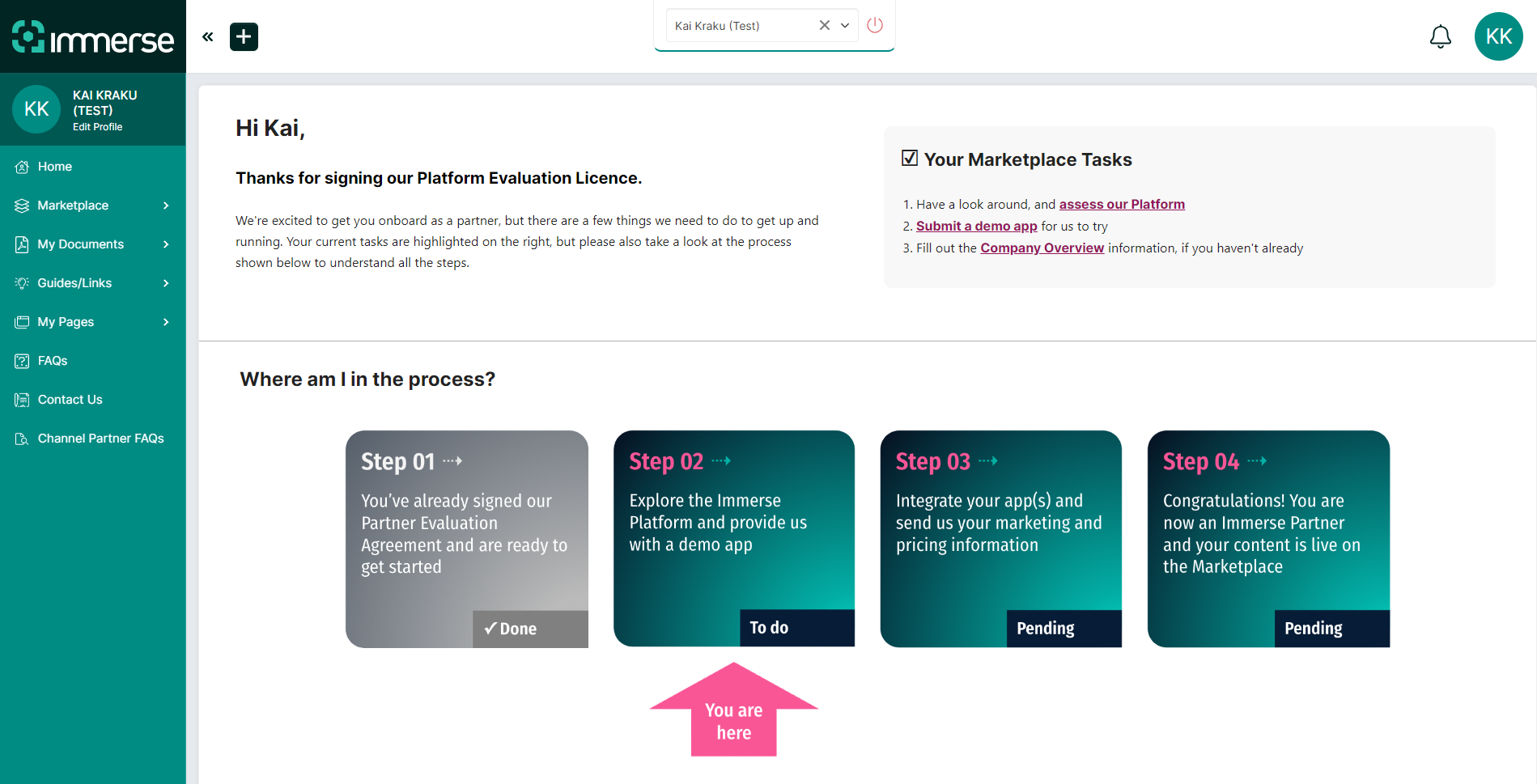 The view you will have when you first log into the Partner Portal